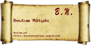 Beutum Mátyás névjegykártya